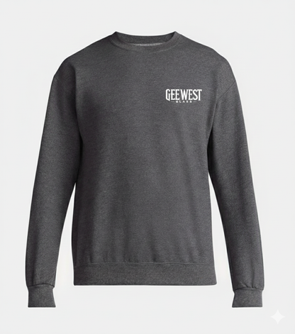 Gee West Glass Adult Colored Fleece Crewneck Sweatshirt – Embroidered Logo
