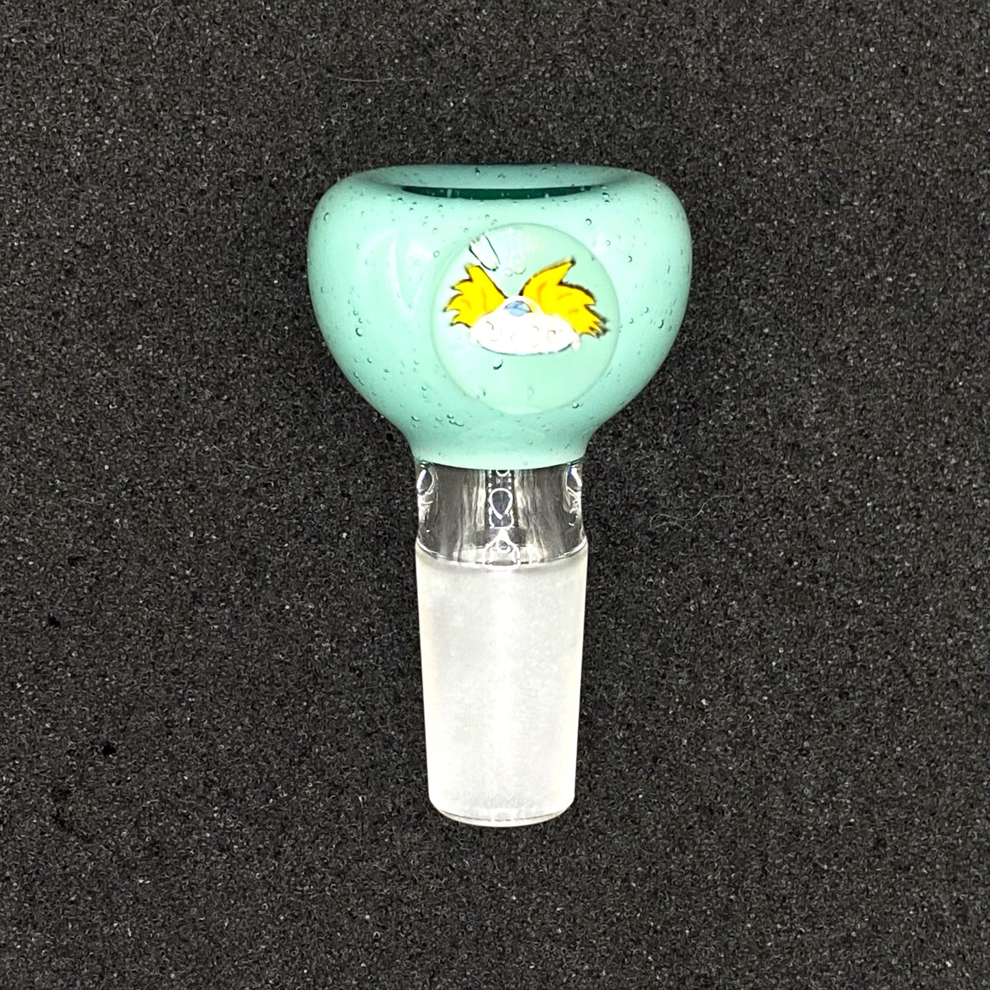 Keys Glass - 14mm Single Hole Glass Bowl Slide - Hey Arnold