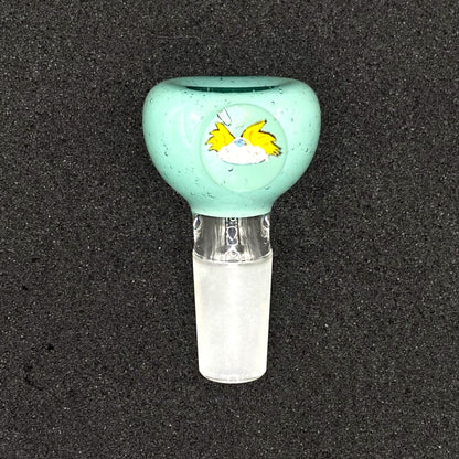 Keys Glass - 14mm Single Hole Glass Bowl Slide - Hey Arnold