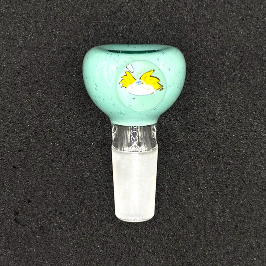 Keys Glass - 14mm Single Hole Glass Bowl Slide - Hey Arnold