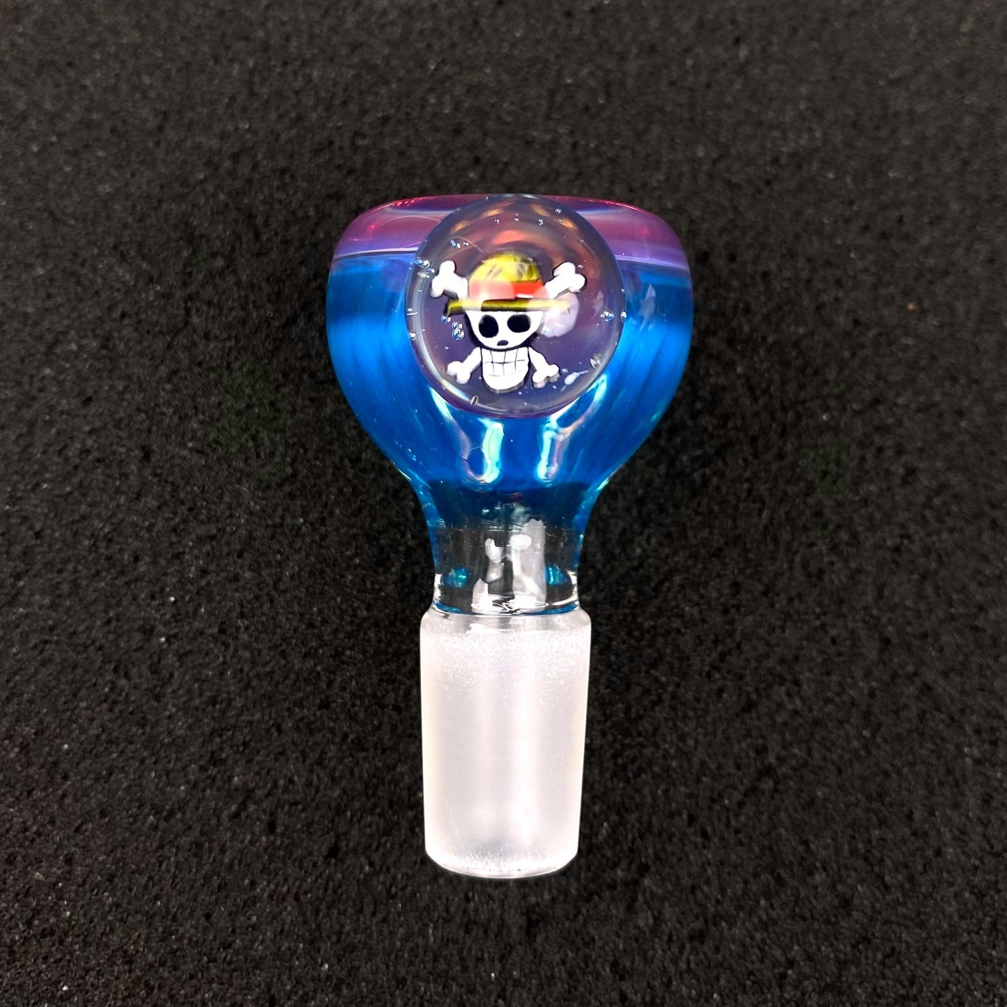 14mm Single Hole Bowl Slide by Keys Glass – One Piece Skull