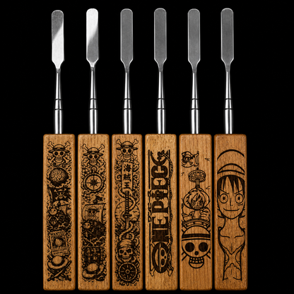 One Piece Laser Engraved Wooden Dab Tool – Stainless Steel Dabber