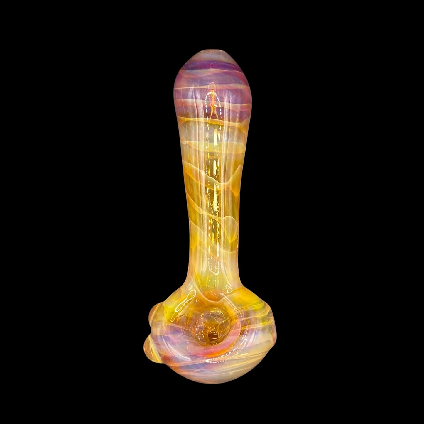 Amber Purple Glass Hand Pipe by Magizle