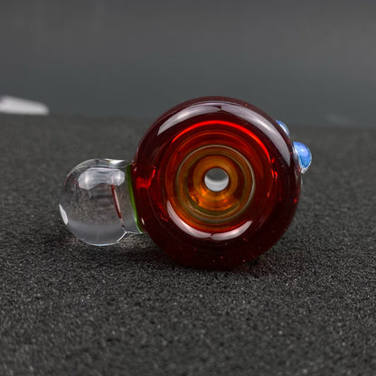14mm Single Hole Bowl Slide by Keys Glass – Super Mario Super Mushroom 1-Up