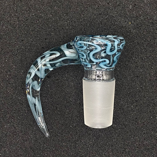 18mm Scribble Tech Glass Bowl Slide – 4 Hole by CW Glass Art