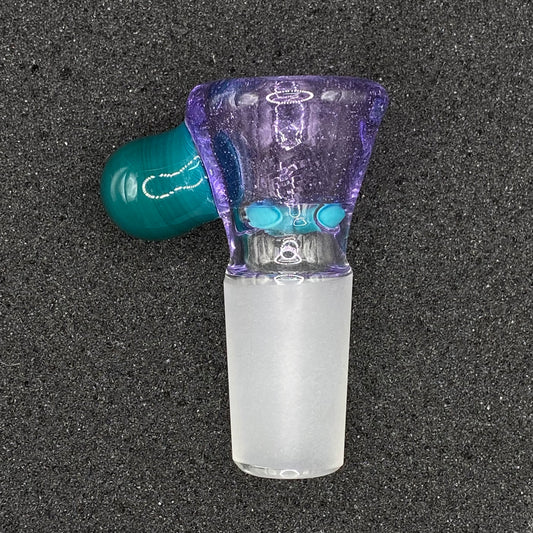 Brian Sheridan - 18mm 3-Hole Glass Bowl Slide - Purple Lollipop / Agua Azul