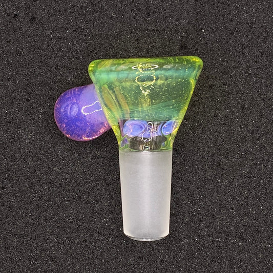 Brian Sheridan - 14mm 3-Hole Glass Bowl Slide - Sunset Slyme / Purple Lilac