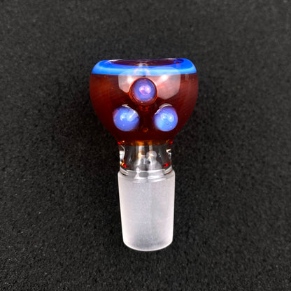 18mm Single Hole Bowl Slide by Keys Glass - Aqua Teen Hunger Force Frylock