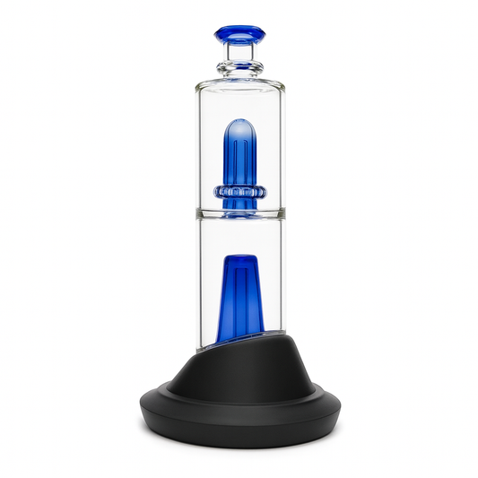 Blue Double Perc Wet Top Attachment for Puffco Peak