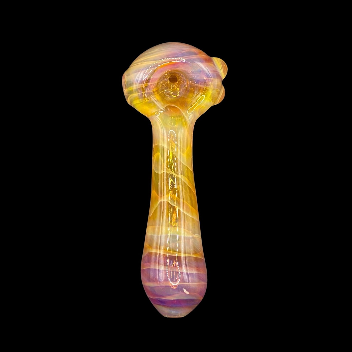 Amber Purple Glass Hand Pipe by Magizle