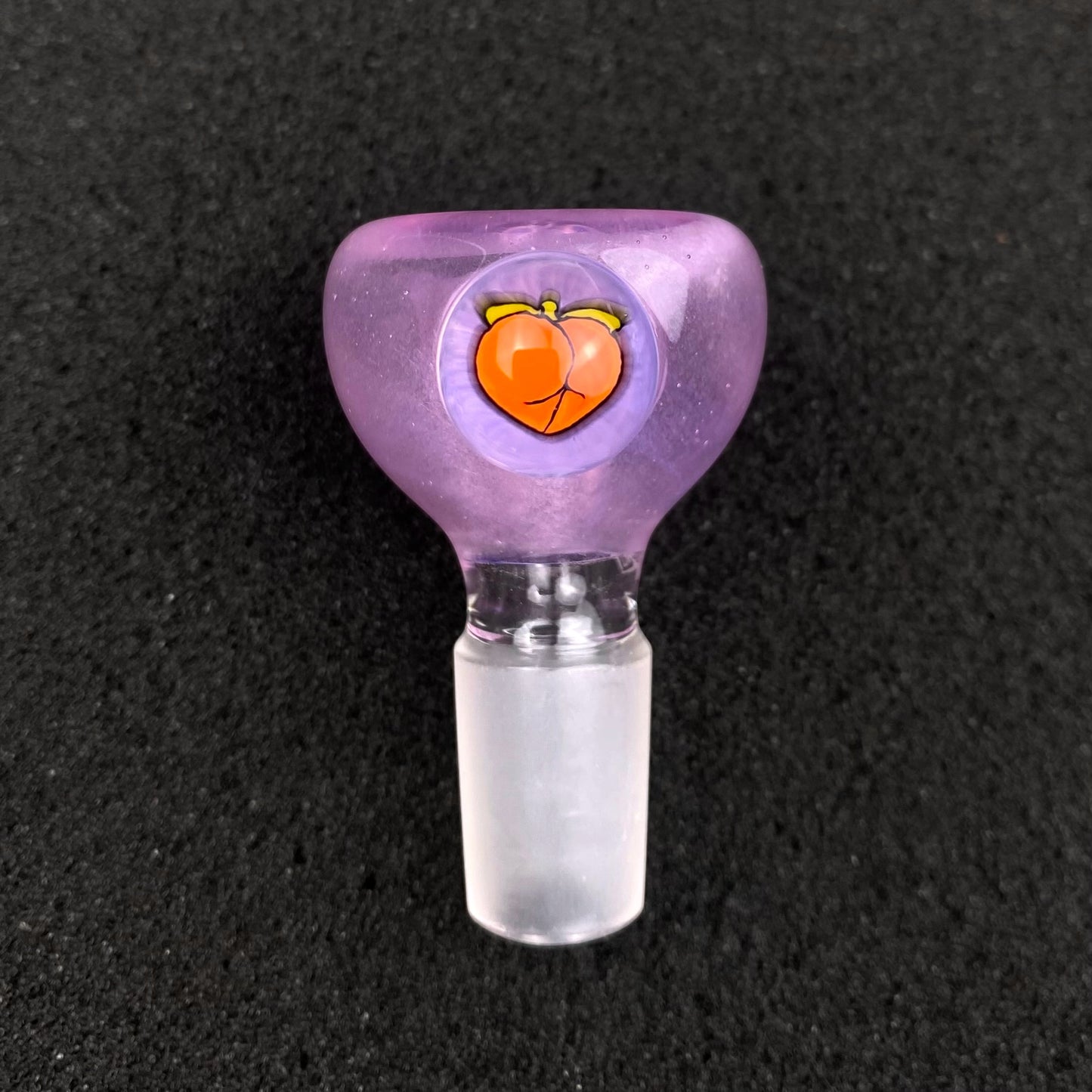 14mm Single Hole Bowl Slide by Keys Glass – Peach Bottom