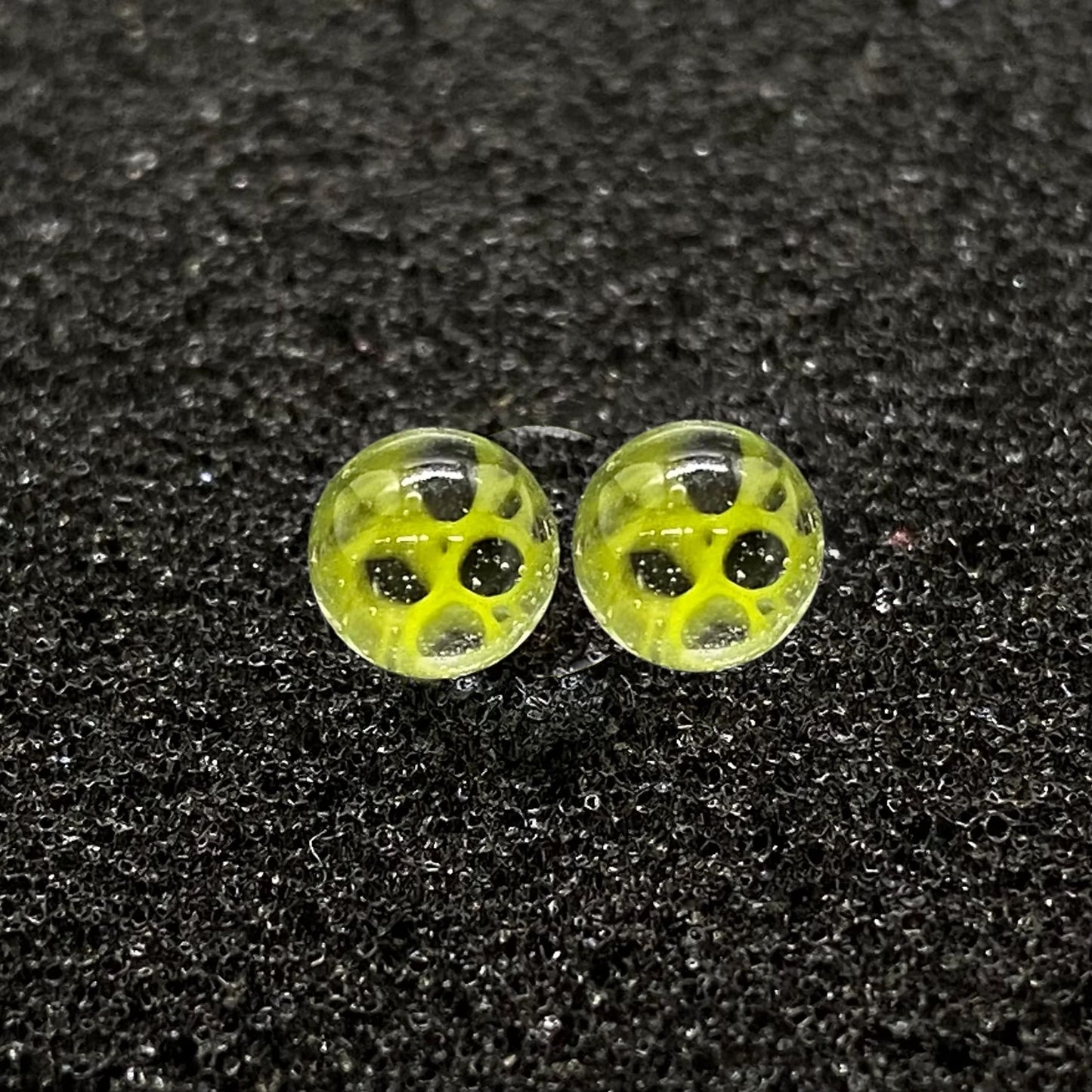 Fortunate Glass - Lime Green Honeycomb Terp Pearls (2pc)