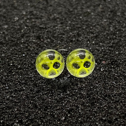 Fortunate Glass - Lime Green Honeycomb Terp Pearls (2pc)