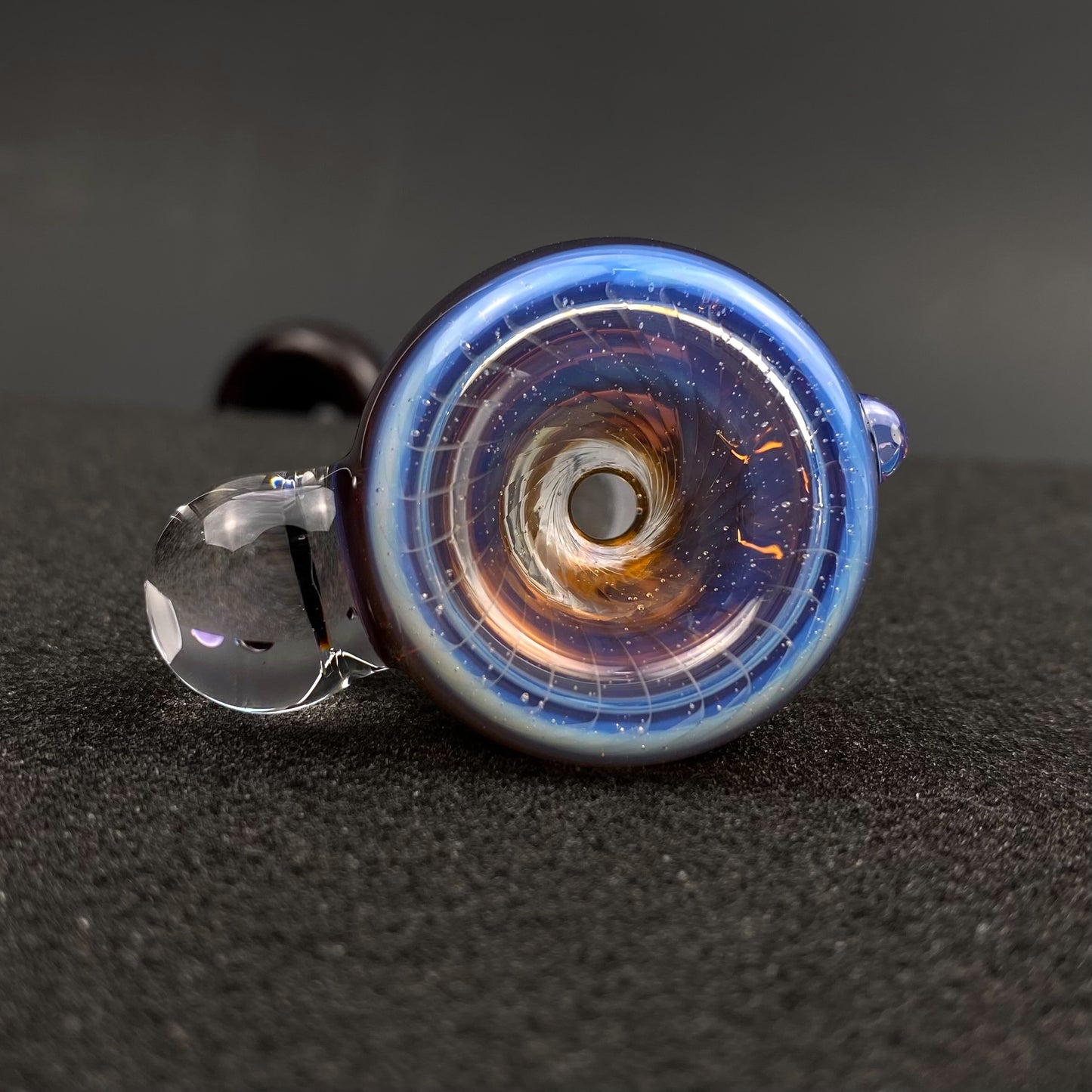 18mm Single Hole Bowl Slide by Keys Glass - Pink Floyd Rainbow Prism