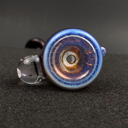18mm Single Hole Bowl Slide by Keys Glass - Pink Floyd Rainbow Prism