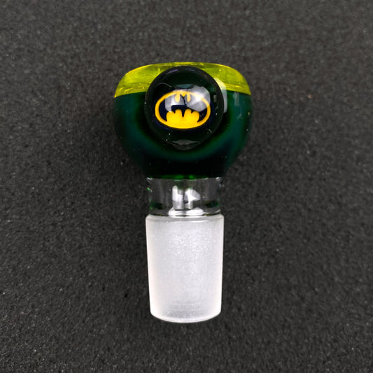 18mm Single Hole Bowl Slide by Keys Glass - Batman Bat Signal