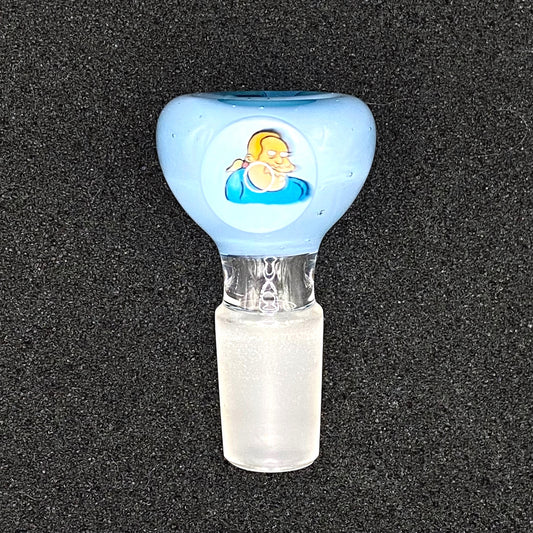 Keys Glass - 14mm Single Hole Glass Bowl Slide - The Simpsons Comic Book Guy