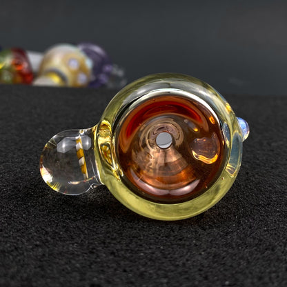 18mm Single Hole Bowl Slide by Keys Glass - Takashi Murakami Flower