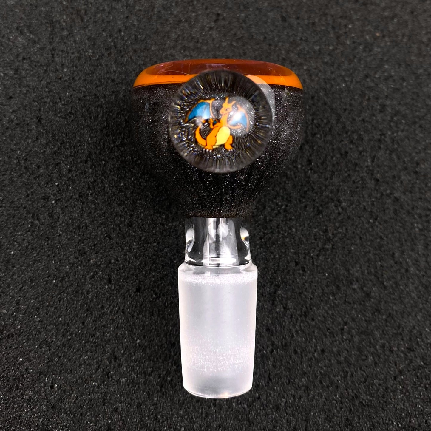 14mm Single Hole Bowl Slide by Keys Glass – Pokémon Charizard