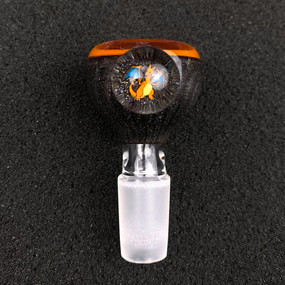 14mm Single Hole Bowl Slide by Keys Glass – Pokémon Charizard