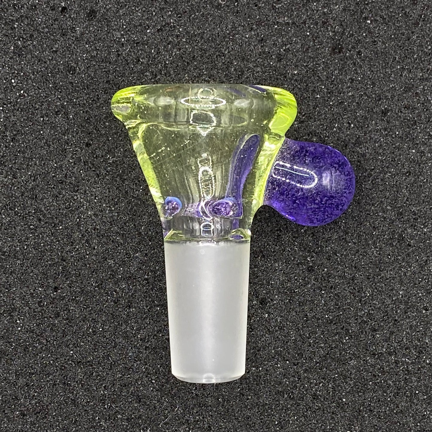 Brian Sheridan - 14mm 3-Hole Glass Bowl Slide - Sublime / Purple Lollipop