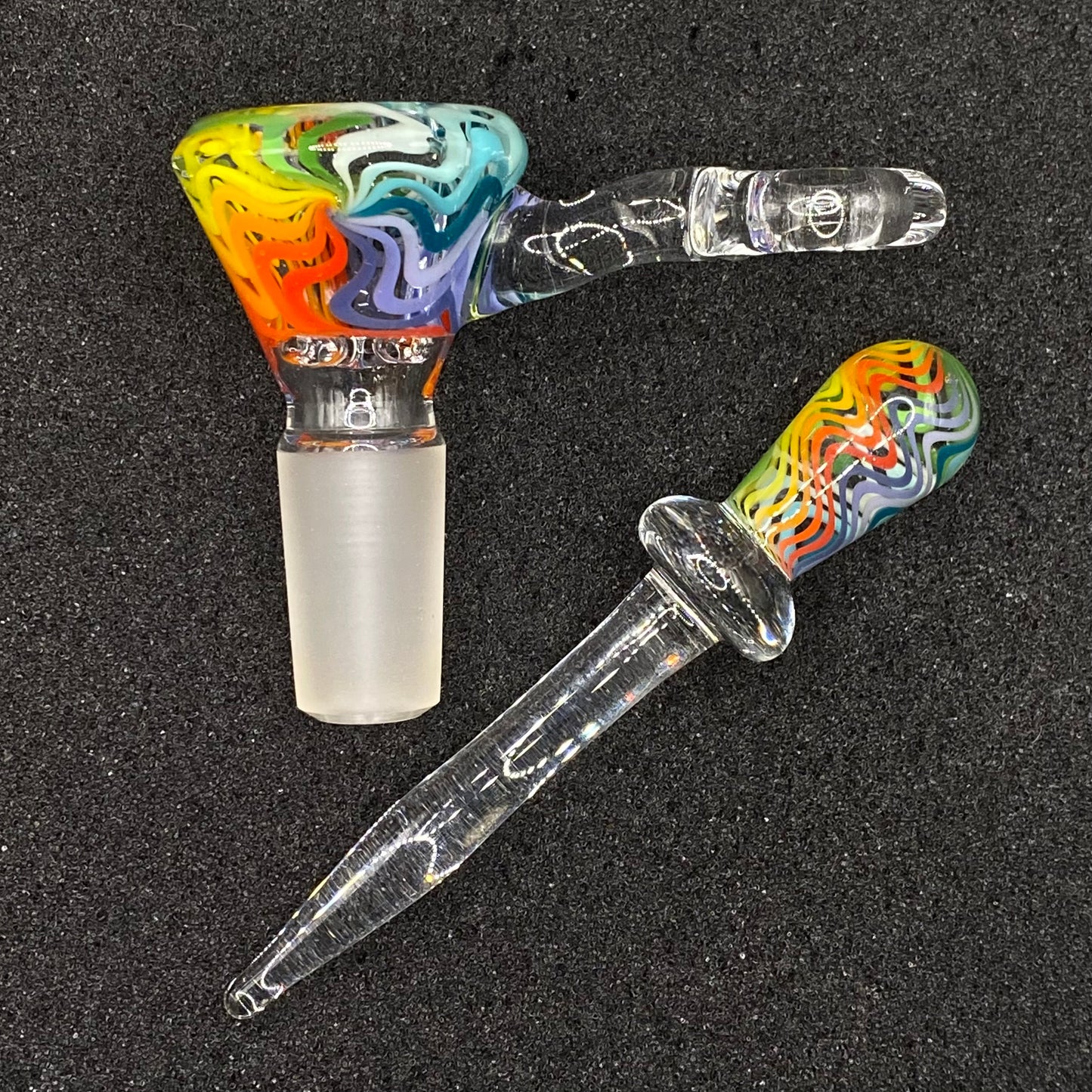 18mm WigWag Glass Bowl Slide With Poker – CW Glass Art