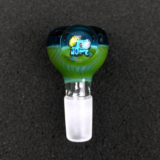 14mm Single Hole Bowl Slide by Keys Glass – Pokémon Ivysaur