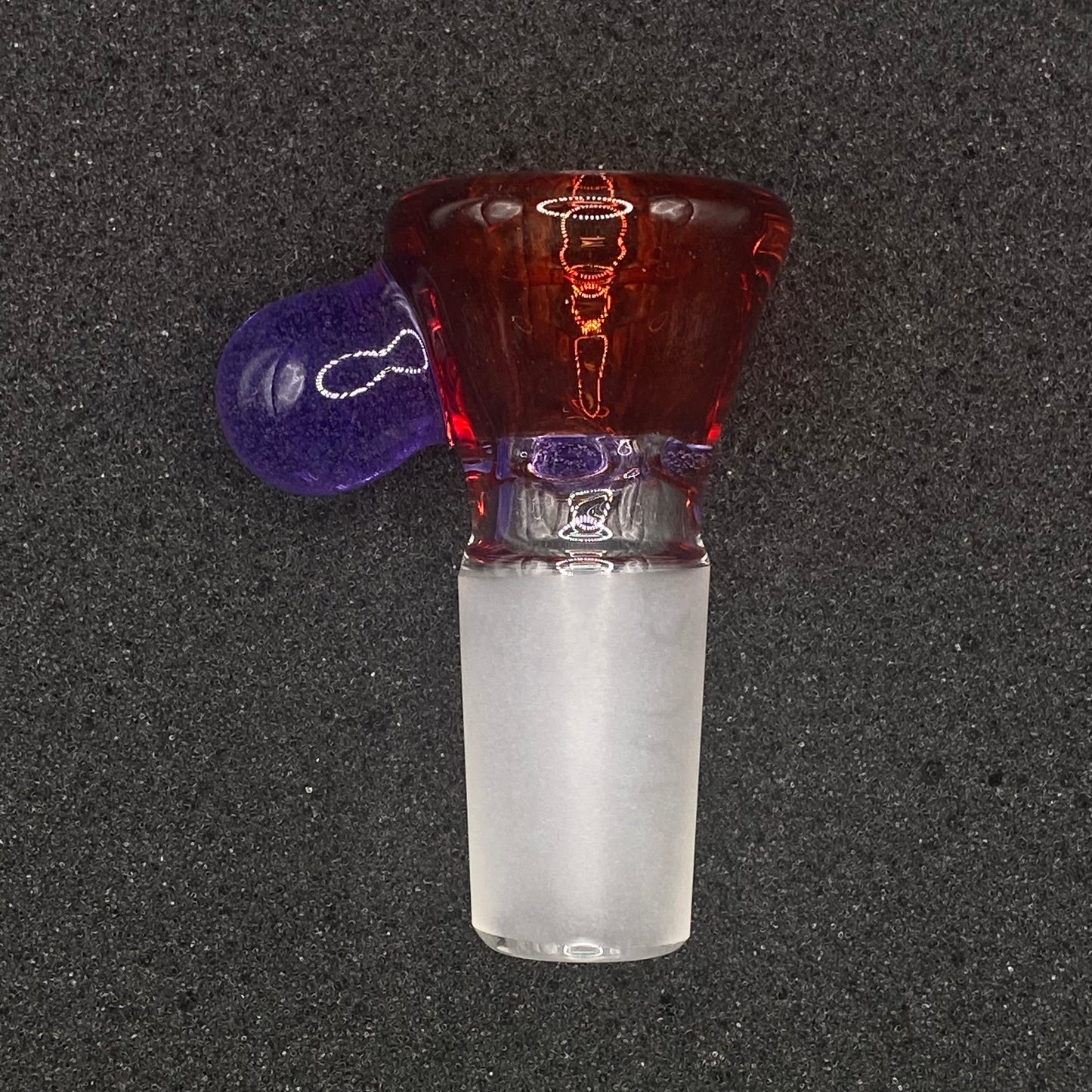 Brian Sheridan - 18mm 3-Hole Glass Bowl Slide - Pomegranate