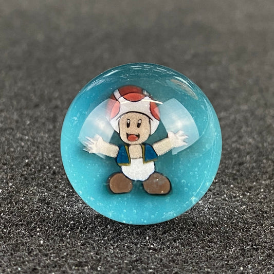Super Mario Toad Marble Top by Keys Glass