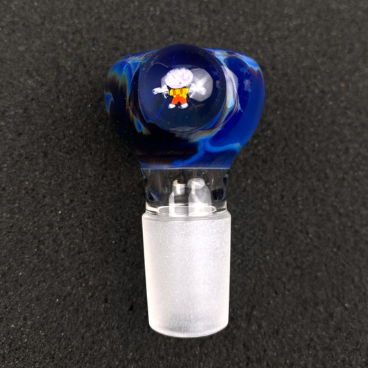 18mm Single Hole Bowl Slide by Keys Glass - Stewie Griffin Family Guy
