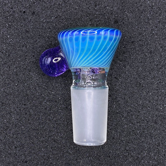Brian Sheridan - 18mm 3-Hole Glass Bowl Slide - Dragons Eye / Purple Lollipop