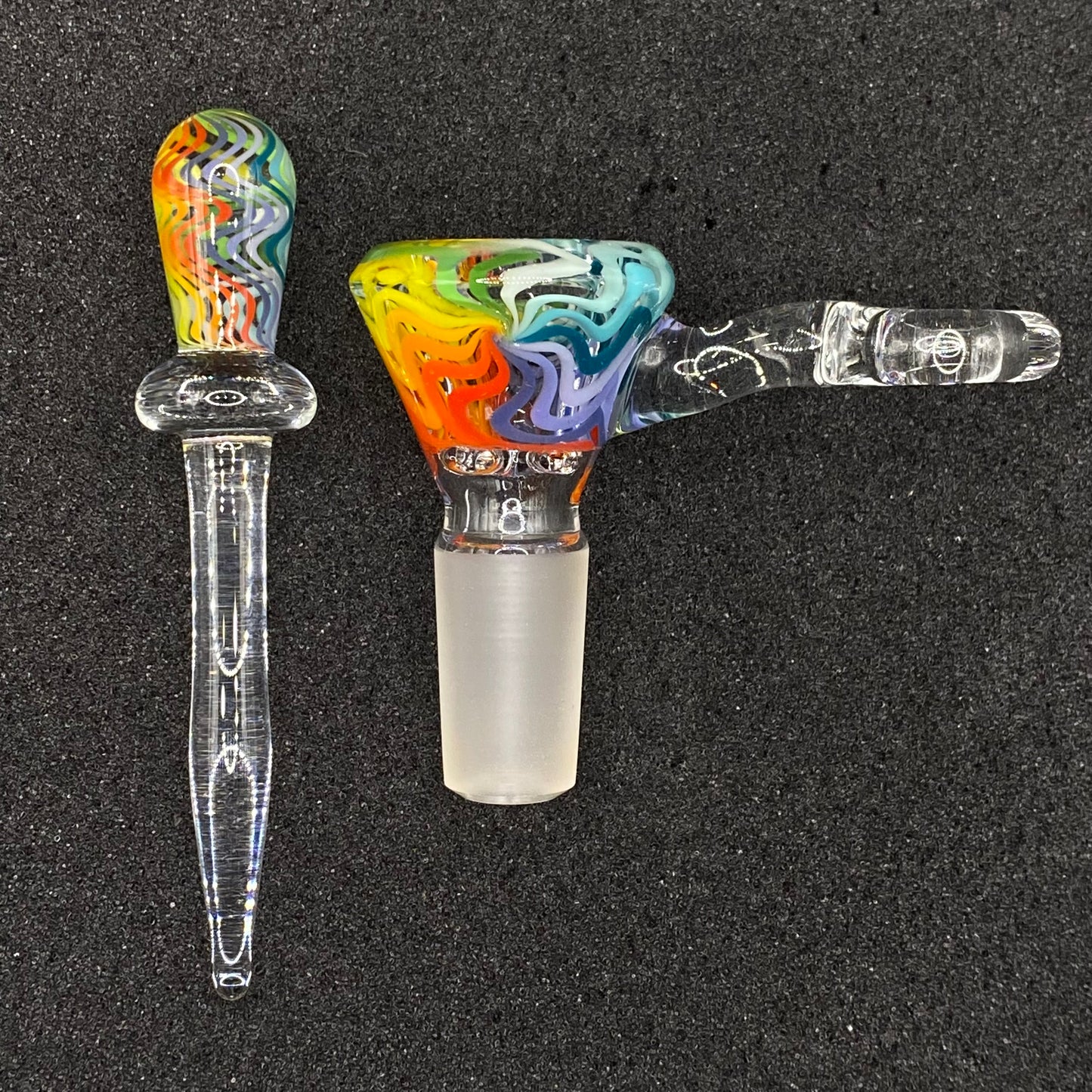 18mm WigWag Glass Bowl Slide With Poker – CW Glass Art