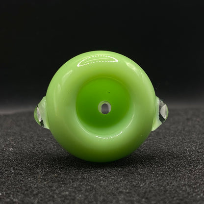 420 Glass - 18mm Single Hole Green Round Glass Bowl Slide