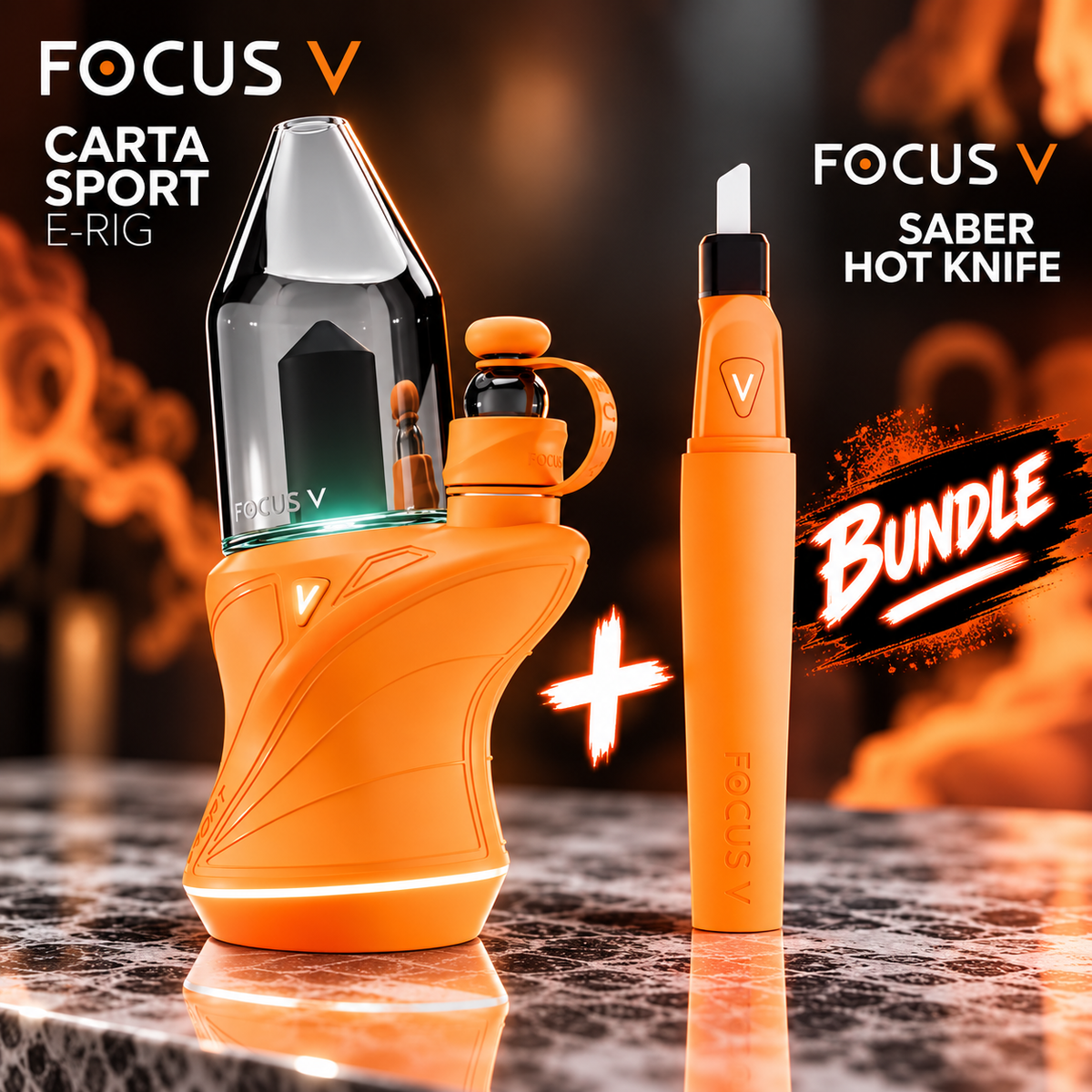 Focus V Carta Sport E-Rig + Saber Hot Knife Bundle – Tangerine
