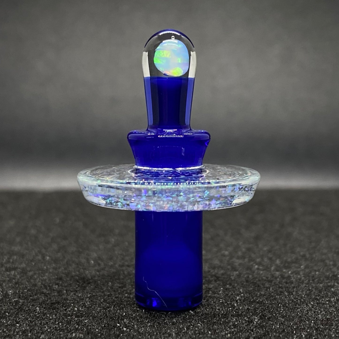 Fortunate Glass - Trillium Blue Crushed Opal Control Tower Plug Cap