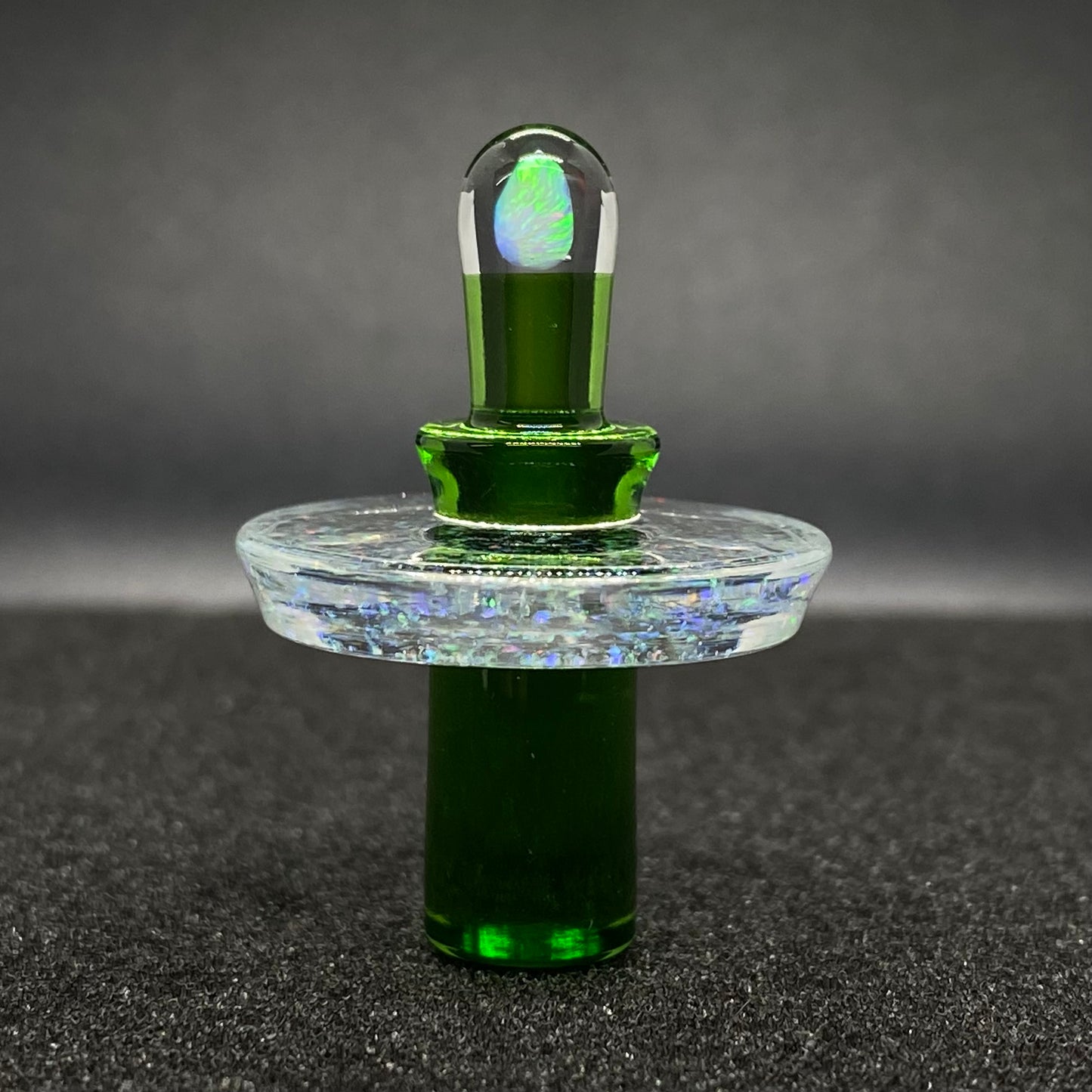 Fortunate Glass - Portland Green Crushed Opal Control Tower Plug Cap