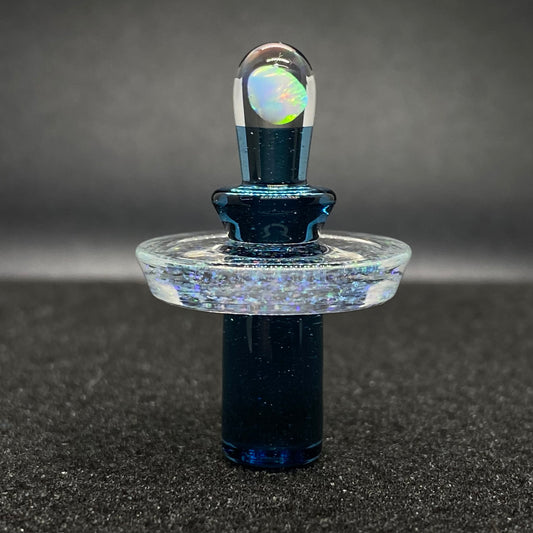 Fortunate Glass - Blue Stardust Crushed Opal Control Tower Plug Cap