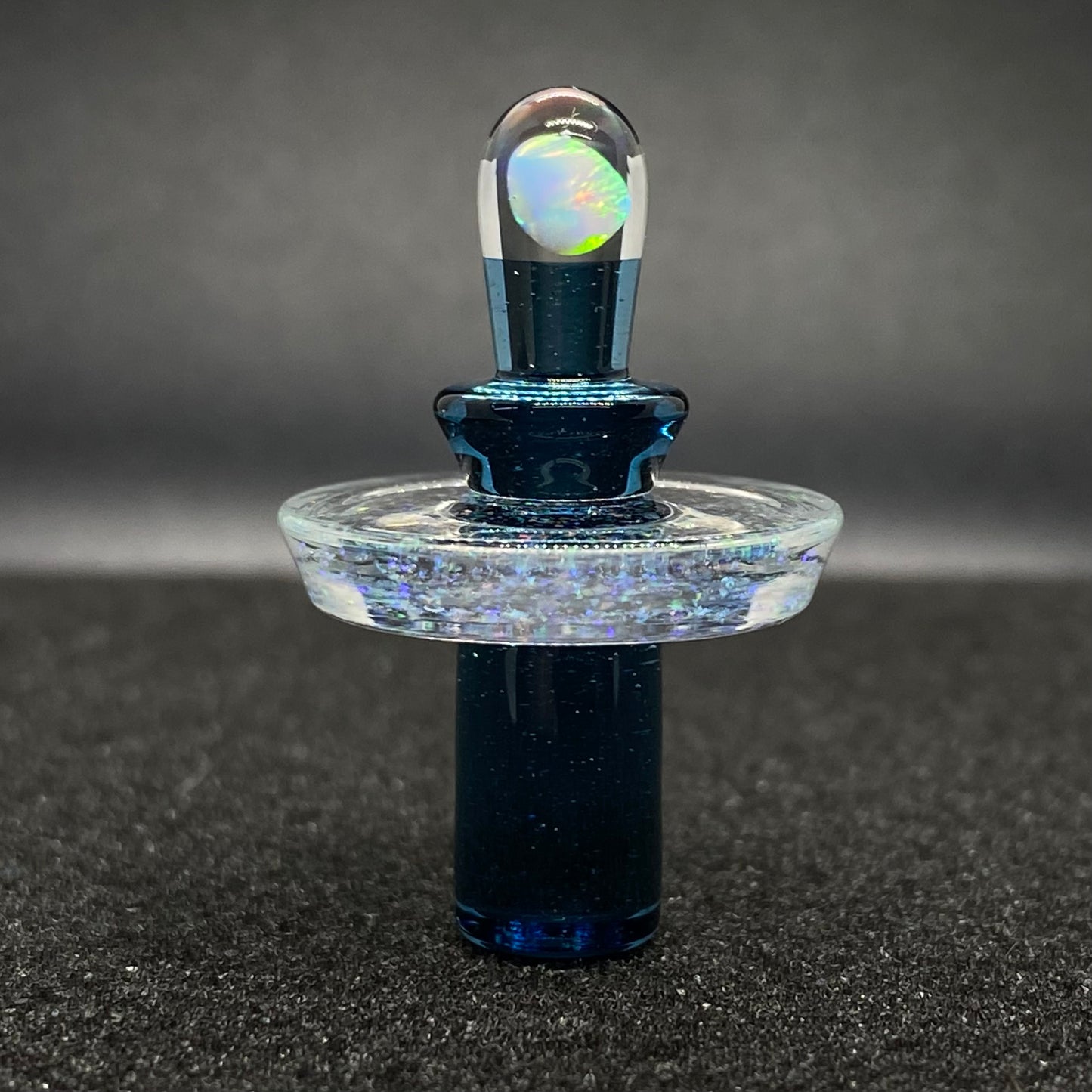 Fortunate Glass - Blue Stardust Crushed Opal Control Tower Plug Cap