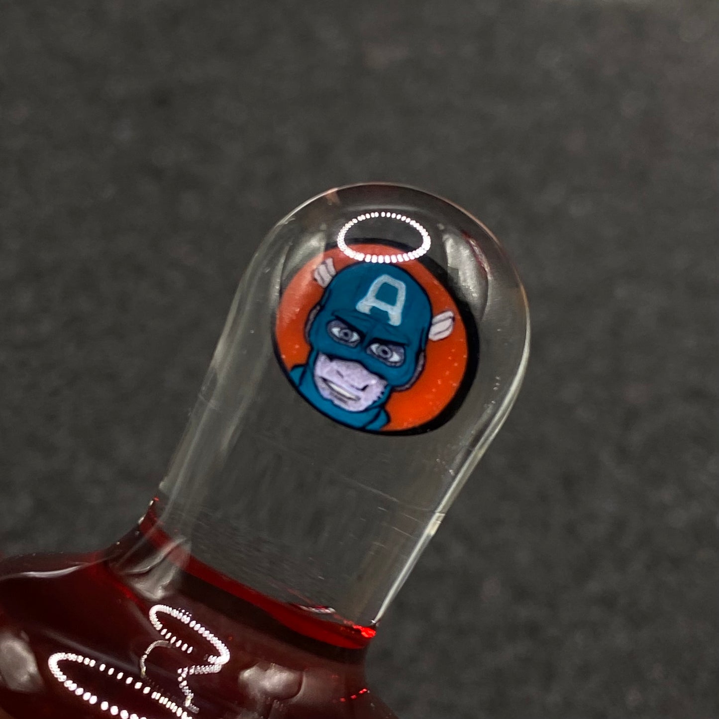 Keys Glass - Captain America Pomegranate Control Tower Plug Cap Set