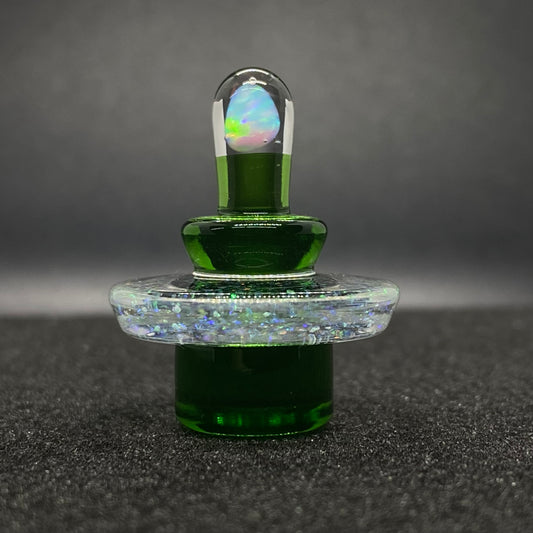 Fortunate Glass - Portland Green Crushed Opal Slurper/Blender Plug Cap