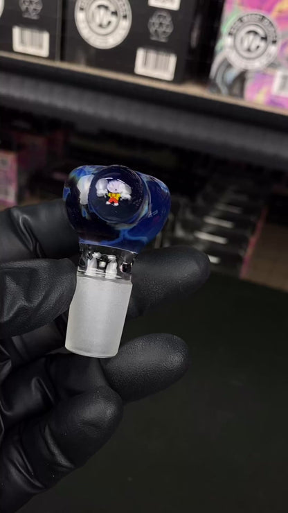 18mm Single Hole Bowl Slide by Keys Glass - Stewie Griffin Family Guy