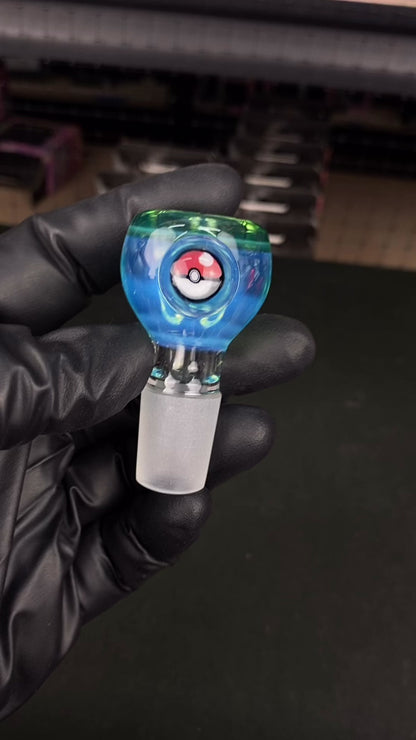 18mm Single Hole Bowl Slide by Keys Glass - Pokémon Pokeball