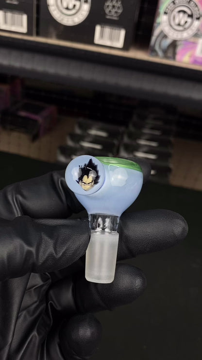 14mm Single Hole Bowl Slide by Keys Glass – Dragon Ball Z Vegeta