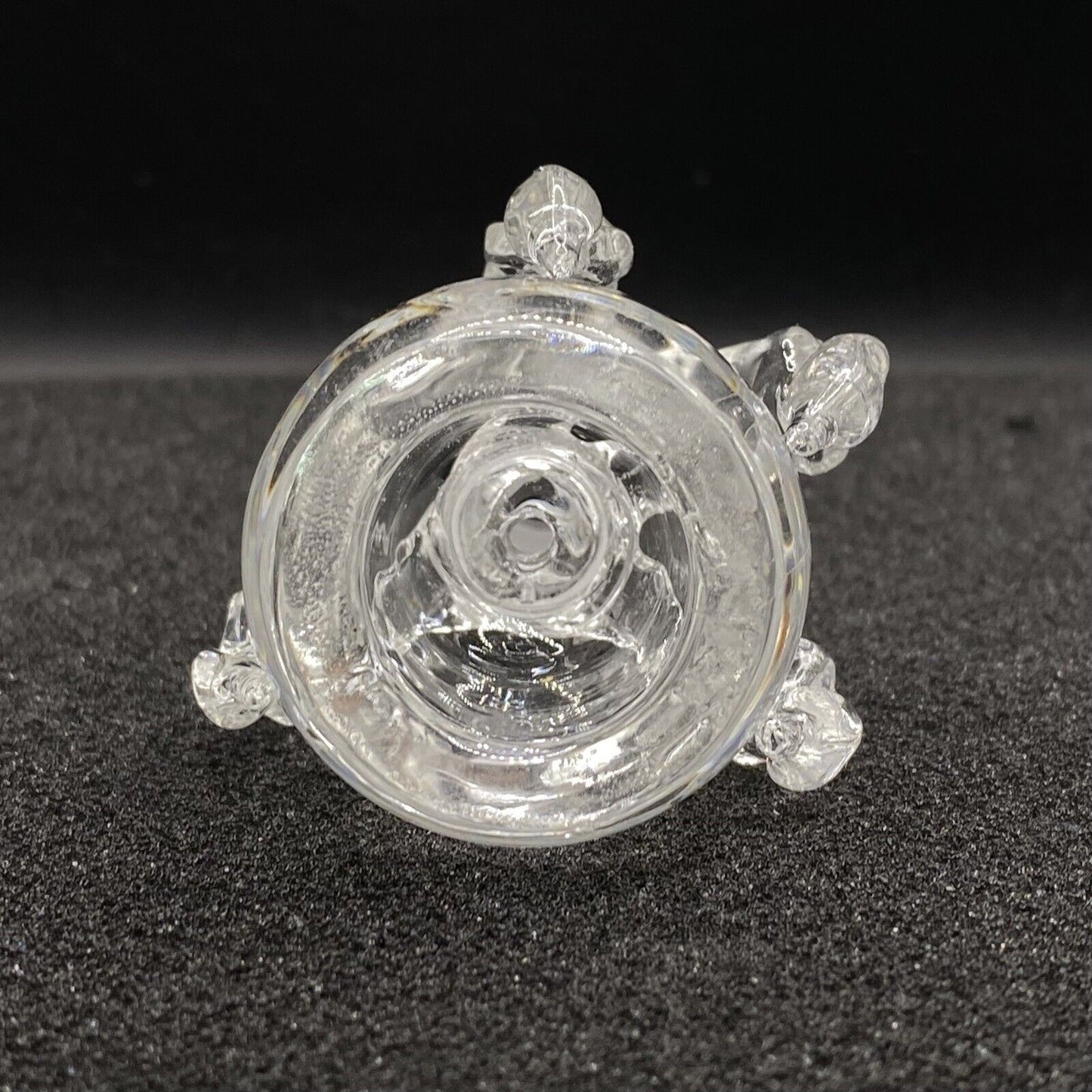 420 Glass - 18mm Single Hole Clear Dragon Claw Glass Bowl Slide