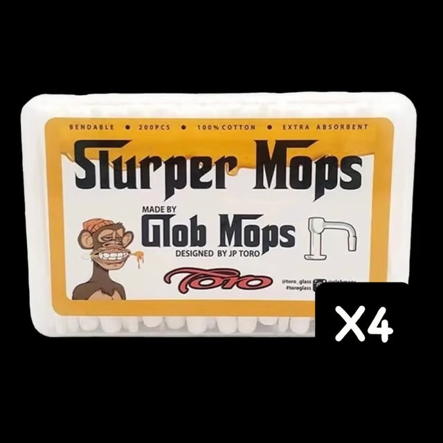 Glob Mops Slurper Mops Extra Absorbent Cotton Swabs 200ct – 4 Pack (800 Total)