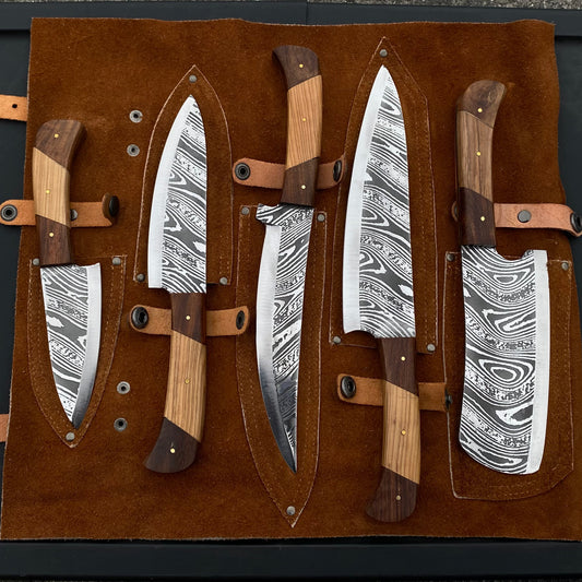 Damascus HK - 5 Piece Kitchen Knife Set
